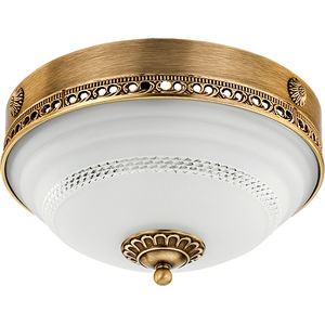 traditional ceiling light / round / glass / metal