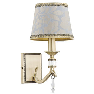 traditional wall light / metal / crystal / fabric