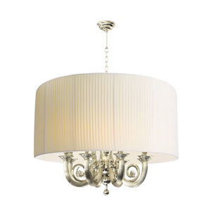traditional chandelier / brass / fabric