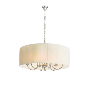traditional chandelier / brass / fabric