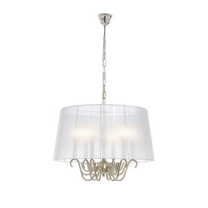 traditional chandelier / brass / fabric