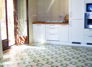 kitchen encaustic cement tile / floor / polished