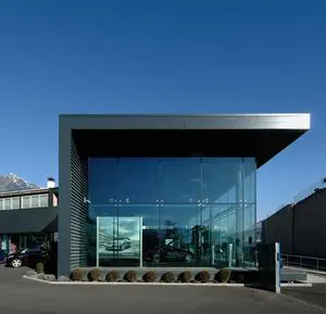 Entrance Canopy Federation Tower Stahlbau Pichler Glass Stainless Steel Commercial