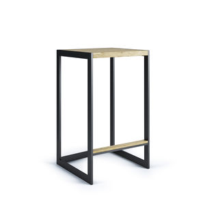 garden bar stool / contemporary / teak / stainless steel