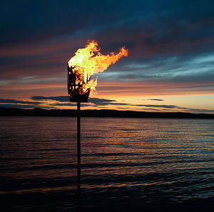 floor-mounted garden torch