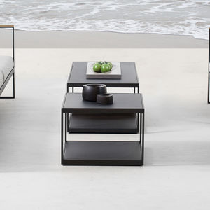 contemporary coffee table / stainless steel / rectangular / square
