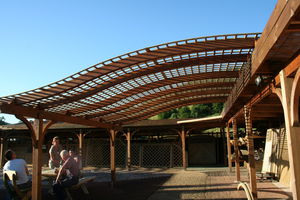 wall-mounted pergola