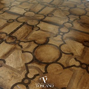 solid parquet floor / oak / waxed / wood inlaid