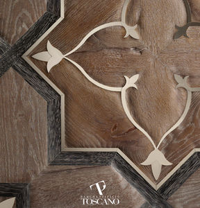 solid parquet floor / oak / wenge / waxed