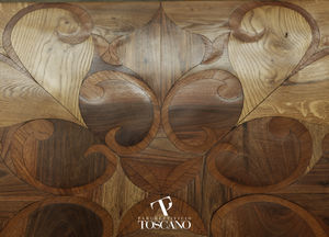 engineered parquet floor / glued / wood inlaid