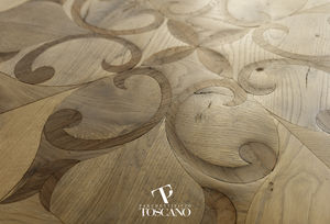 solid parquet floor / glued / oiled / wood inlaid