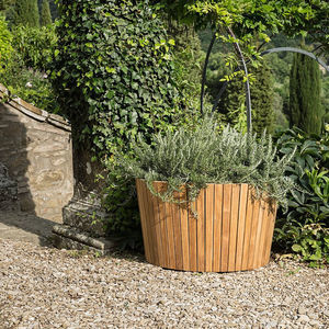 teak plant pot