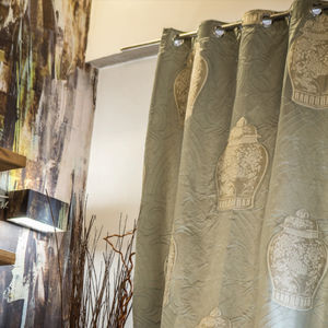 curtain fabric / patterned / embroidered