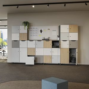 wooden set of lockers
