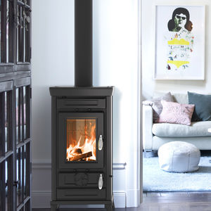 wood heating stove / steel / cast iron / contemporary