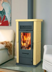 wood heating stove / earthenware / contemporary