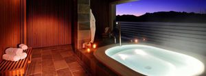 built-in hot tub / oval / 6-person / commercial