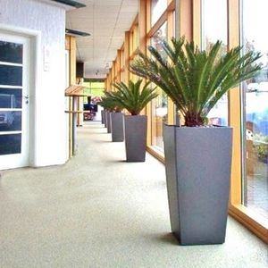 brushed stainless steel planter