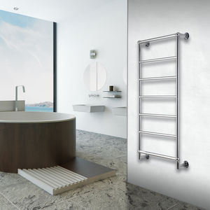 hot water towel radiator / stainless steel / contemporary / bathroom
