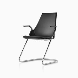 contemporary visitor chair / with armrests / upholstered / stackable