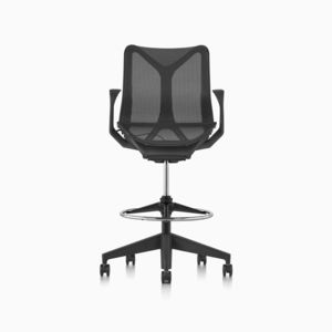 mesh task stool / on casters / swivel / adjustable-height