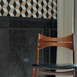 indoor mosaic tile / wall / natural stone / polished