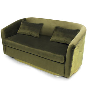 contemporary sofa / velvet / brass / 2-person