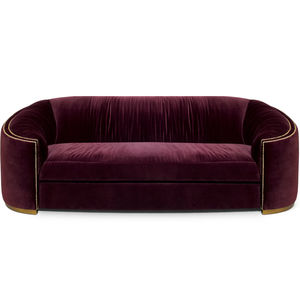 contemporary sofa / velvet / brass / 3-seater