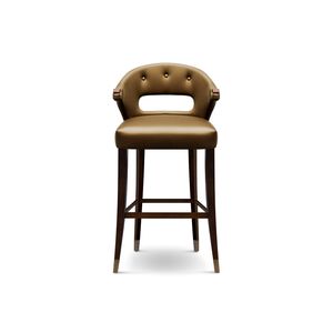 contemporary bar chair / upholstered / with armrests / ash