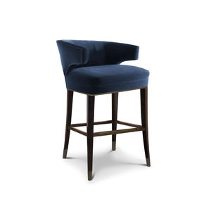 contemporary bar chair / upholstered / with armrests / velvet