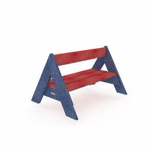 public bench / contemporary / recycled plastic / with backrest
