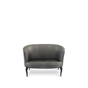 traditional sofa / fabric / 2-person / brown