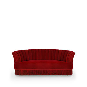 traditional sofa / velvet / 2-person / blue