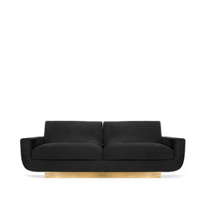 contemporary sofa / velvet / polished brass / 2-person