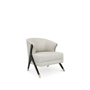 traditional armchair / velvet / lacquered wood / white