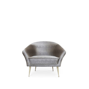 traditional armchair / fabric / brass