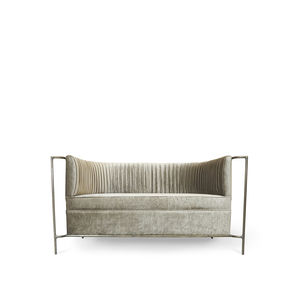 traditional sofa / fabric / brass / 2-person
