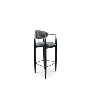 traditional bar chair / with footrest / with armrests / upholstered