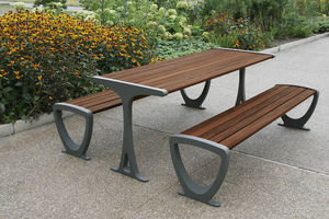 contemporary table and bench set 1