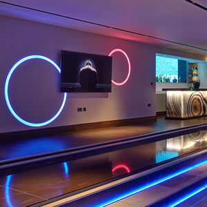 recessed wall light fixture / LED / round / aluminum