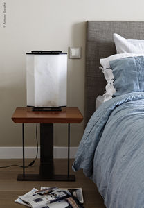 Art Deco side table / metal / oak / rectangular