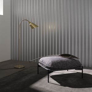 floor-standing lamp / contemporary / steel / brass
