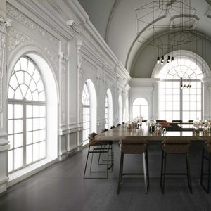 metal look tile / indoor / wall / floor