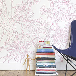contemporary wallpaper / floral / nature pattern / panoramic