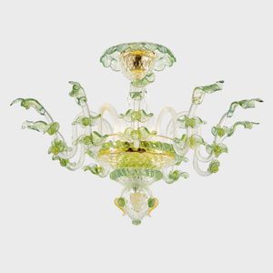 traditional ceiling light / Murano glass / LED / handmade