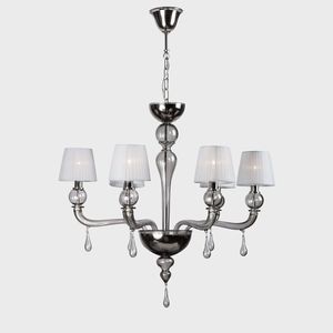 contemporary chandelier / Murano glass / fabric / LED