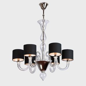 contemporary chandelier / Murano glass / fabric / LED