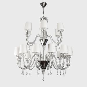 contemporary chandelier / Murano glass / fabric / LED
