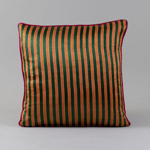 Square cushion - BRYONY - VAUGHAN - striped / fabric / red