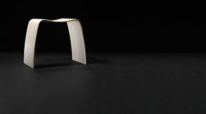 contemporary stool / wooden / stackable / white
